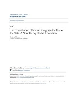 The Contribution of Status Lineages in the Rise of the State: a New Theory of State Formation