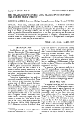 The Relationship Between Ohio Peatland Distribution and Buried River Valleys1