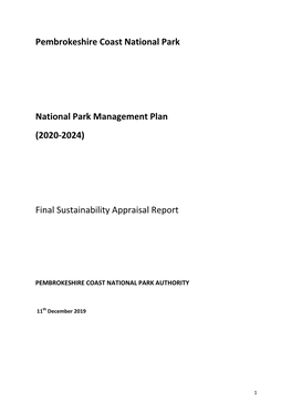 Final Sustainability Appraisal Report