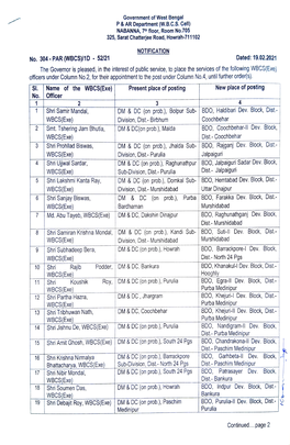 Wbcsexe) Division, Dist.- Birbhum Coochbehar 2 Smt