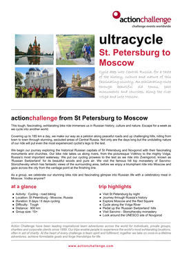 St Petersburg to Moscow This Tough, Fascinating, Exhilarating Bike Ride Immerses Us in Russian History, Culture and Nature