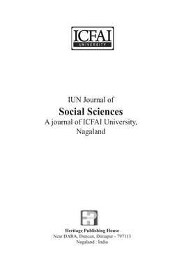 Social Sciences a Journal of ICFAI University, Nagaland