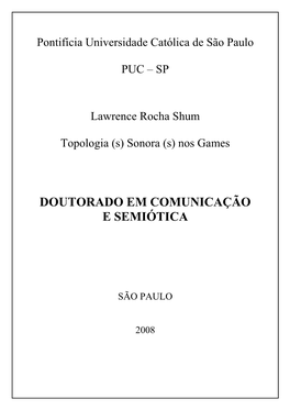 Doutorado Em Comunicação E Semiótica