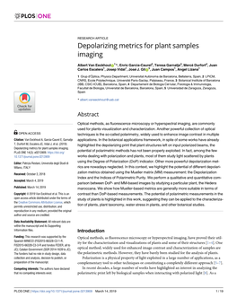 Depolarizing Metrics for Plant Samples Imaging