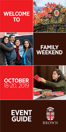 Family Weekend Welcome to October 18-20, 2019