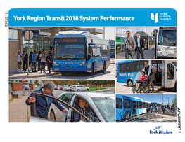 York Region Transit 2018 System Performance