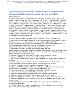 Expanded Genetic Landscape of Chronic Obstructive Pulmonary Disease Reveals Heterogeneous Cell Type and Phenotype Associations