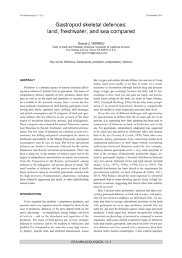 Gastropod Skeletal Defences: Land, Freshwater, and Sea Compared