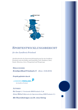 SPORTENTWICKLUNGSBERICHT Für Den Landkreis Friesland