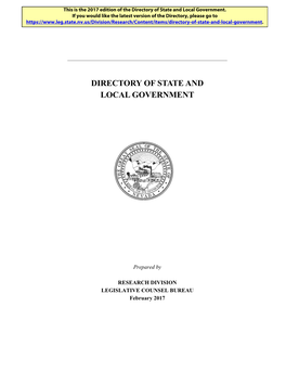 2017 Directory of State and Local Government