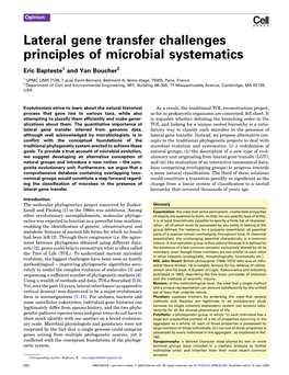 Lateral Gene Transfer Challenges Principles of Microbial Systematics
