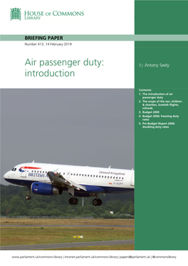 Air Passenger Duty: by Antony Seely