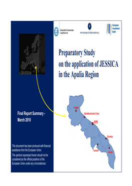 Preparatory Study on the Application of JESSICA in the Apulia Region