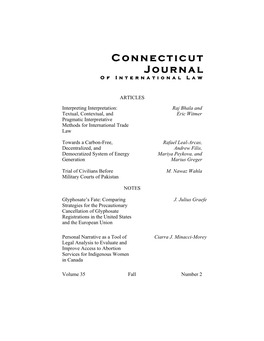 Connecticut Journal of International Law