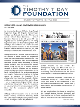 Timothy T. Day Foundation Newsletter Vol 12
