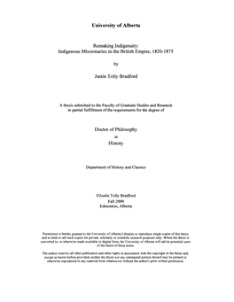 Remaking Indigenaity: Indigenous Missionaries in the British Empire, 1820-1875