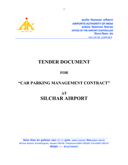 Tender Document Silchar Airport