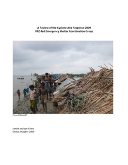 A Review of the Cyclone Aila Response 2009 IFRC-Led Emergency Shelter Coordination Group