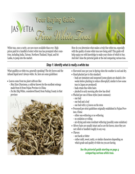 JAS-Etea Guide to Buying White Tea: White Peony (Bai Mu Dan, Pai Mu
