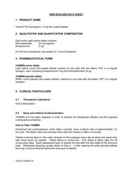 Yasmin Data Sheet