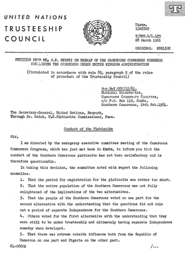 TRUSTEESHIP LIMITED T/PET.4/L.125 COUNCIL 28 March 1961