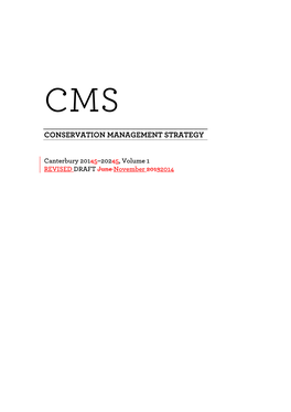 CMS for Canterbury 2015–2025, Volume 1