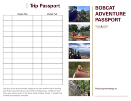 BOBCAT ADVENTURE PASSPORT Trip Passport