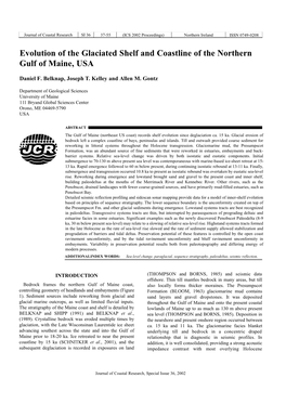 Evolution of the Glaciated Shelf and Coastline of the Northern Gulf of Maine, USA