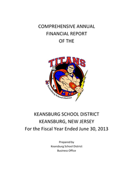 COMPREHENSIVE ANNUAL FINANCIAL REPORT of the KEANSBURG SCHOOL DISTRICT KEANSBURG, NEW JERSEY for the Fiscal Year Ended June 30
