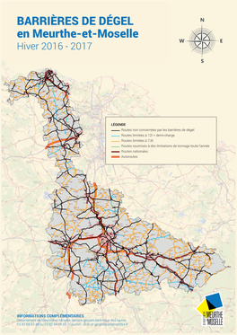 BARRIÈRES DE DÉGEL En Meurthe-Et-Moselle Hiver 2016 - 2017