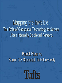 The Role of Geospatial Technology to Survey Urban Internally Displaced Persons