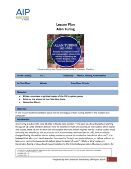 Lesson Plan Alan Turing