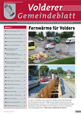 Gemeindeblatt Informationsblatt Für Die Politische Gemeinde Volders · Jahrgang 36 · Nr