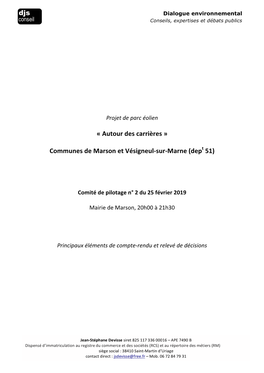 « Autour Des Carrières » Communes De Marson Et Vésigneul-Sur-Marne