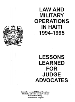 Law and Military Operations in Haiti 1994-1995