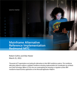 Mainframe Alternative Reference Implementation Redmond MTC