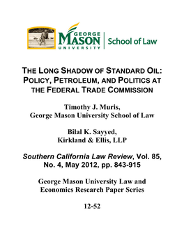 Timothy J. Muris, George Mason University School of Law Bilal K