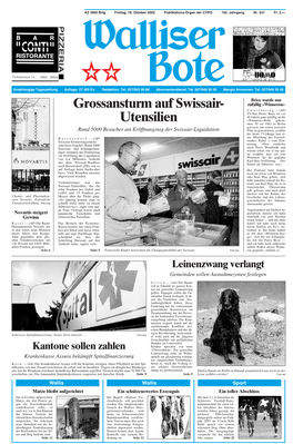 Grossansturm Auf Swissair- Utensilien