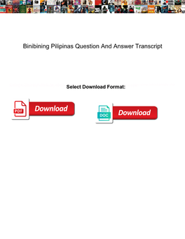 Binibining Pilipinas Question and Answer Transcript Stripped