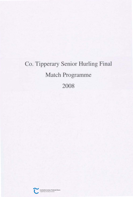 Co. Tipperary Senior Hurling Final Match Programme 2008