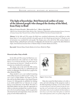 The Light of Knowledge. Brief Historical Outline of Some of the Talented