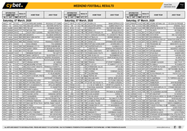 Weekend Football Results Weekend Football