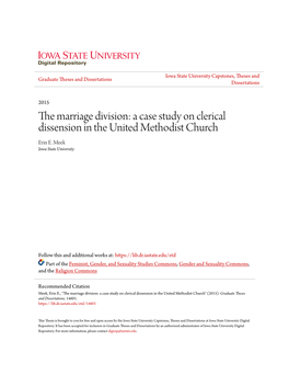 A Case Study on Clerical Dissension in the United Methodist Church Erin E