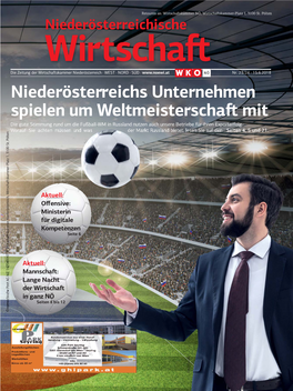 Niederösterreichs Unternehmen Spielen Um Weltmeisterscha� Mit Die Gute Stimmung Rund Um Die Fußball-WM in Russland Nutzen Auch Unsere Betriebe Für Ihren Exporterfolg