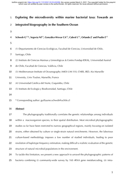 Exploring the Microdiversity Within Marine Bacterial Taxa: Towards An