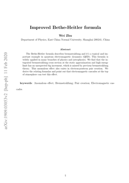 11 Feb 2020 Improved Bethe-Heitler Formula