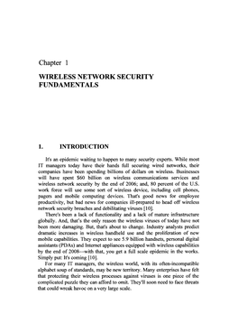 Chapter 1 WIRELESS NETWORK SECURITY FUNDAMENTALS