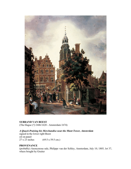 SYBRAND VAN BEEST (The Hague (?) 1606/1620 - Amsterdam 1674)