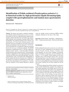 Identification of Polish Cochineal