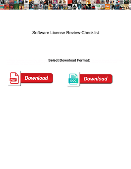 Software License Review Checklist